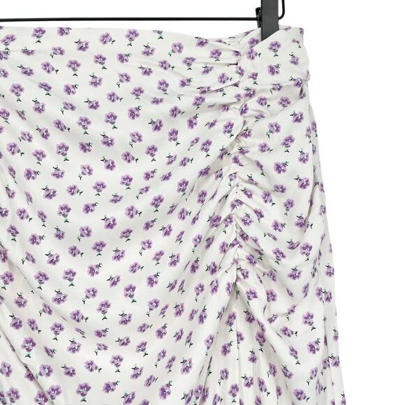 Zara Ditsy Floral Midi Skirt Side Slit Summer Size Medium - Picture 7 of 9